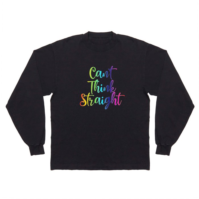 Can't Think Straight LGBT Funny Bisexual Bi Pride Flag Long Sleeve T Shirt