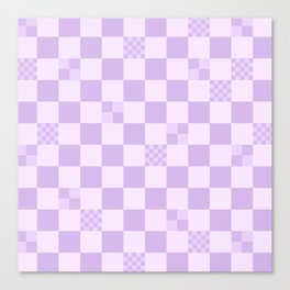 Checks in Checks // Purple Canvas Print