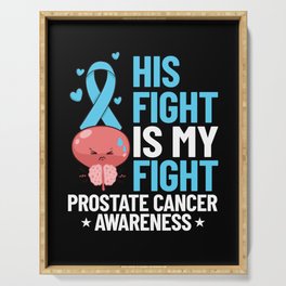 Prostate Cancer Blue Ribbon Survivor Awareness Serving Tray
