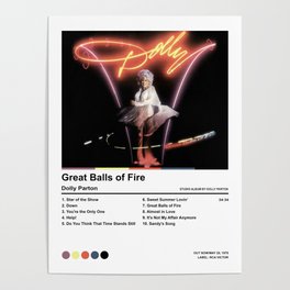Dolly Parton-Great Balls of Fire Album Poster Poster