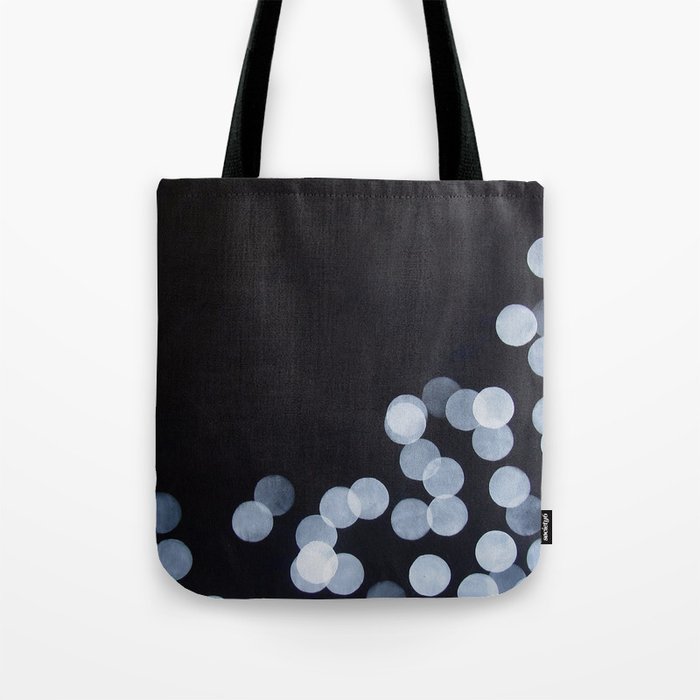 No. 44 - Print of Bokeh Inspired Black and White Modern Abstract Painting Tote Bag