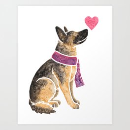 Watercolour German Shepherd Dog Art Print