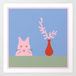 Nature Morte with a Cat Art Print