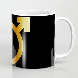 Zodiac and astrology symbol of the planet Mars in gold colors- astronomical icon Coffee Mug