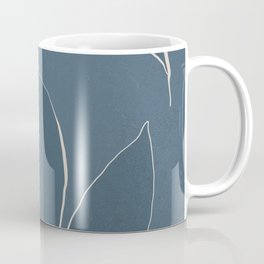 Abstract line-art leafy trio 4a - dark blue Coffee Mug
