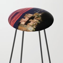 Winter sunset. The Alhambra Palace. Beautiful red clouds at sunset. Counter Stool