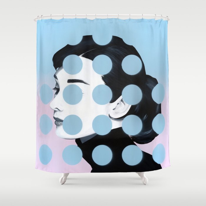 Audrey (Dots) by Famous When Dead Shower Curtain