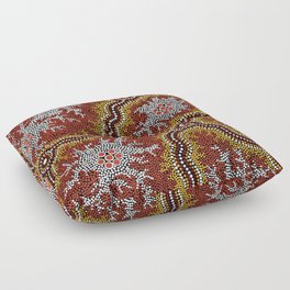 Aboriginal Art Authentic - Mountains Floor Pillow