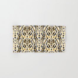 Charcoal White and Yellow Abstract Tribal Pattern Hand & Bath Towel
