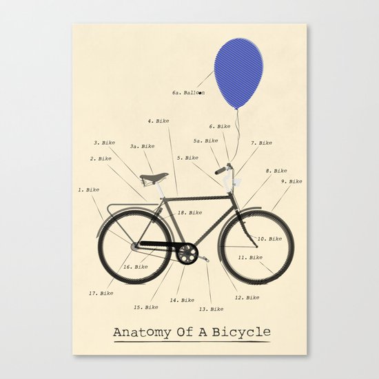 Anatomy Of A Bicycle Canvas Print