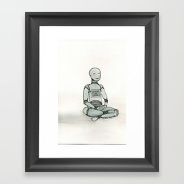 Meditating Robot Framed Art Print