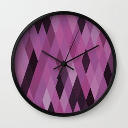 Muted Berry Color Harlequin Pattern Wall Clock