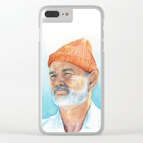 Bill Murray as Steve Zissou Portrait Art Clear iPhone Case