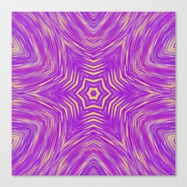 Yellow Purple Hexagon Kaleidoscope Canvas Print