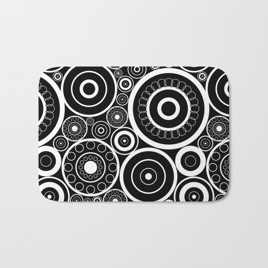Abstract black and white pattern. Bath Mat