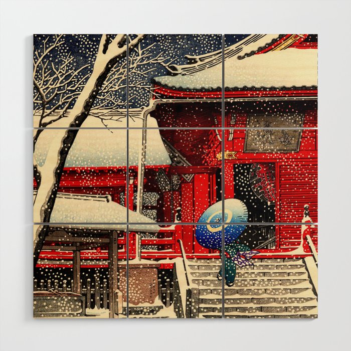 Snow At Kiyomizu Hall Hasui Kawase Wood Wall Art