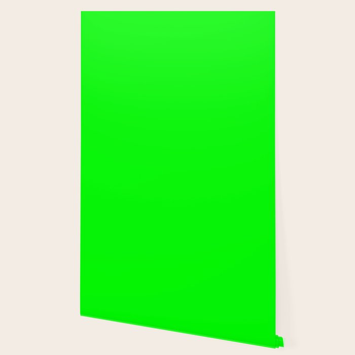 Neon Green Simple Solid Color All Over Print Wallpaper by ...