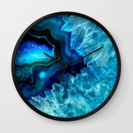 Turquoise Blue Teal Quartz Crystal Wall Clock