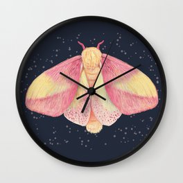 Rosy Maple Moth Wall Clock