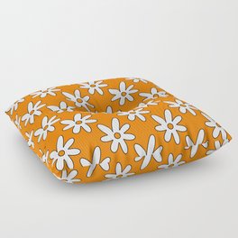 Pattern groovy daisy. Hippie retro vintage flowers seamless pattern in 70s-80s style. Hippie Aesthetic Floor Pillow