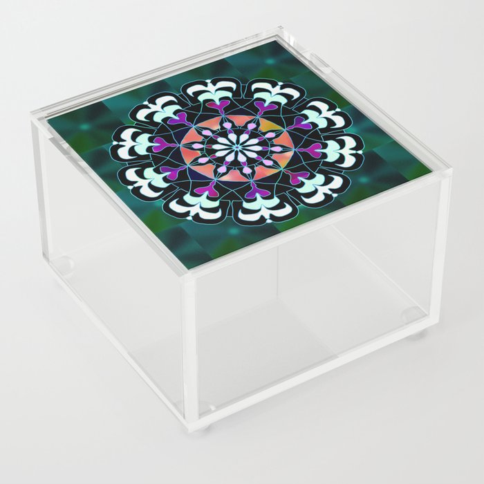 Evergreen Rock Mandala Acrylic Box