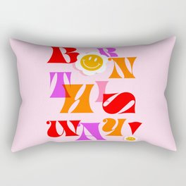 Born this way with a smile - Pink Rectangular Pillow