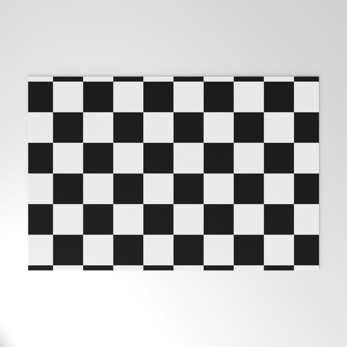 Black & White Checker Checkerboard Checkers Welcome Mat