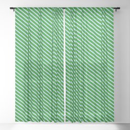 [ Thumbnail: Light Blue & Green Colored Lines Pattern Sheer Curtain ]