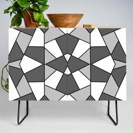 Black modern geometric pattern Credenza