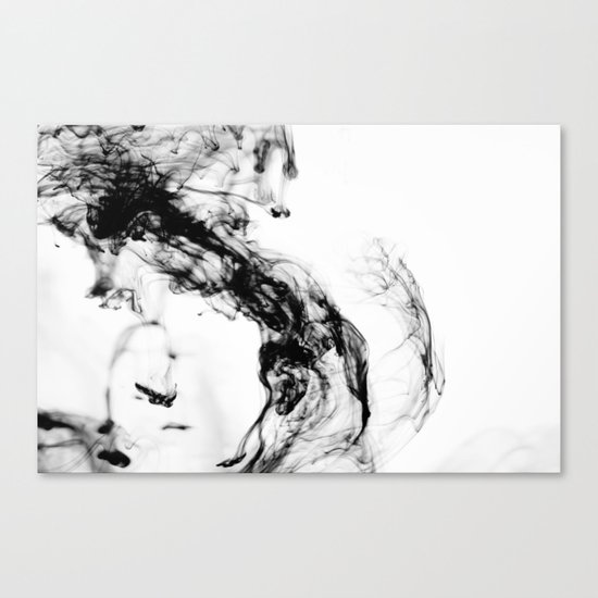 MONOCHROME MARBLE / INDIAN INK IN WATER Canvas Print