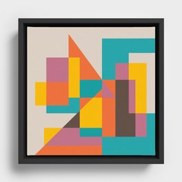 Colorful Shapes Architecture Framed Canvas