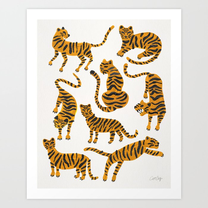 Tiger Collection – Orange Palette Art Print