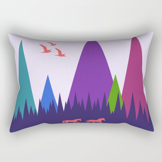 Two Horses Rectangular Pillow