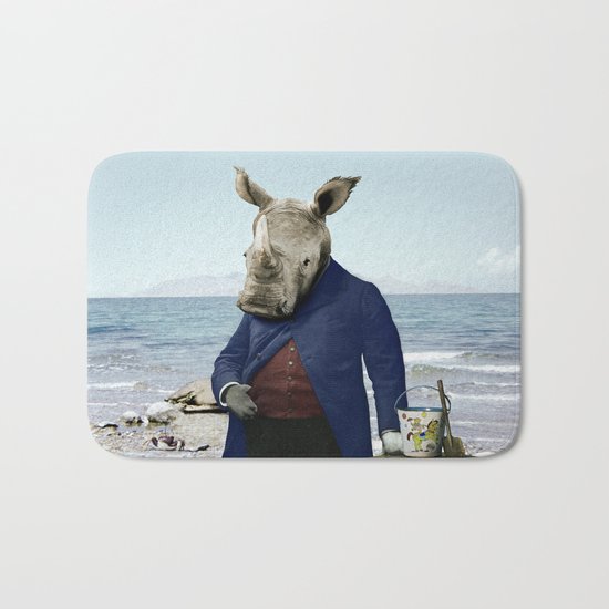 Mr. Rhino's Day at the Beach Bath Mat
