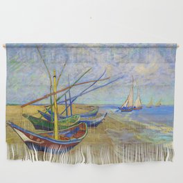 Vincent van Gogh "Fishing Boats on the Beach at Saintes-Maries" Wall Hanging