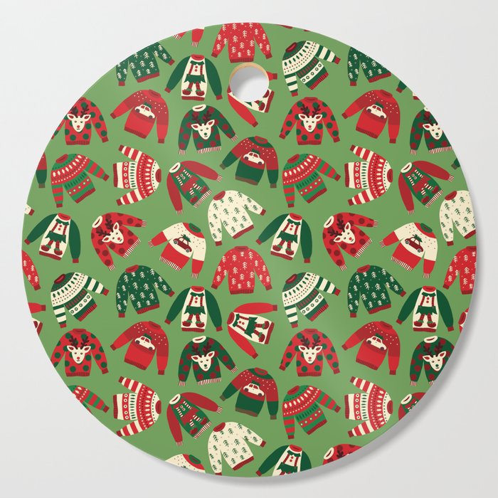 Ugly Christmas Sweaters Pattern Cutting Board