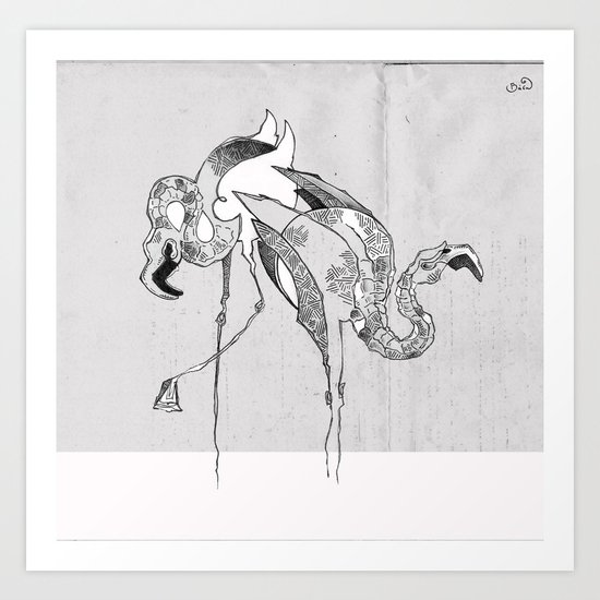 flamingos Art Print