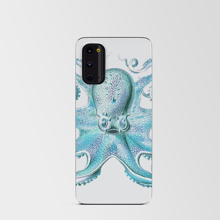 Vintage marine octopus - blue teal Android Card Case