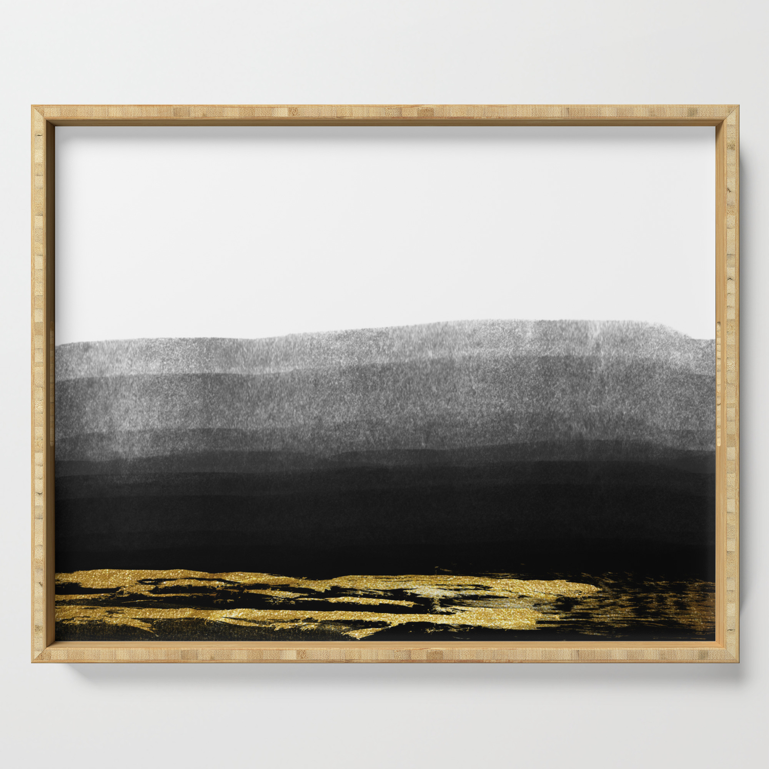 Black Gold Stripes On White Mix Match With Simplicty Of Life Serving Tray By Simplicity Of Live Society6