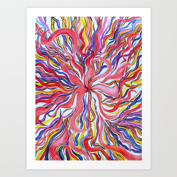 Psychedelic Flora Art Print