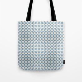 Floral vintage ornament pattern in blue Tote Bag