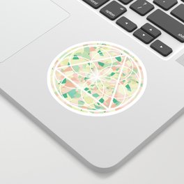 Pastel colours mosaic pattern with Flower of Life Sticker
