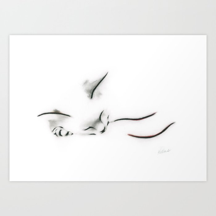 Sleeping Cat Art Print by Kellas Campbell | Society6