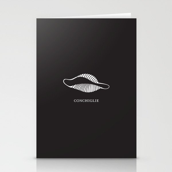 Pasta Series: Concliglie, Black Stationery Cards