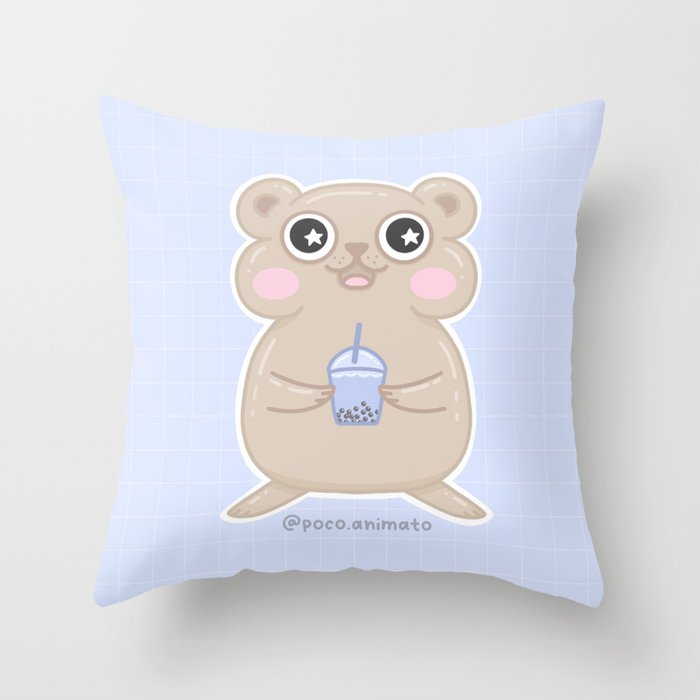 Boba Hamster Throw Pillow