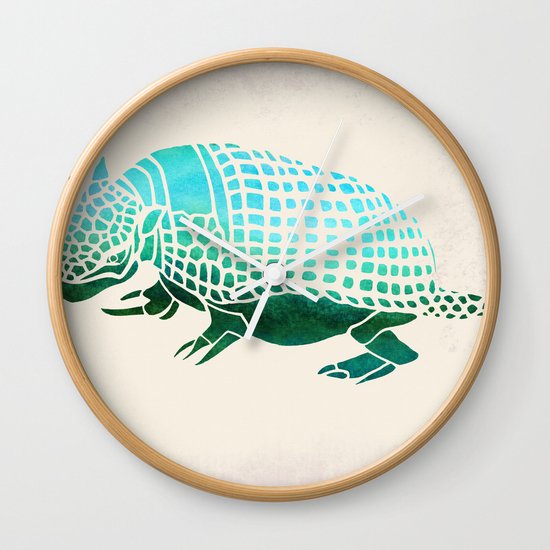 Watercolor Armadillo Wall Clock