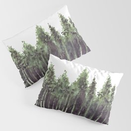 Aesthetic Pine Tree Forest Watercolor Pillow Sham