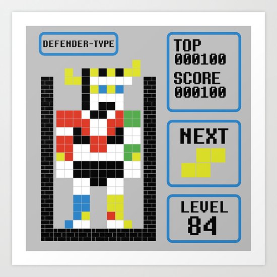 TETRIS: Defender Type Art Print