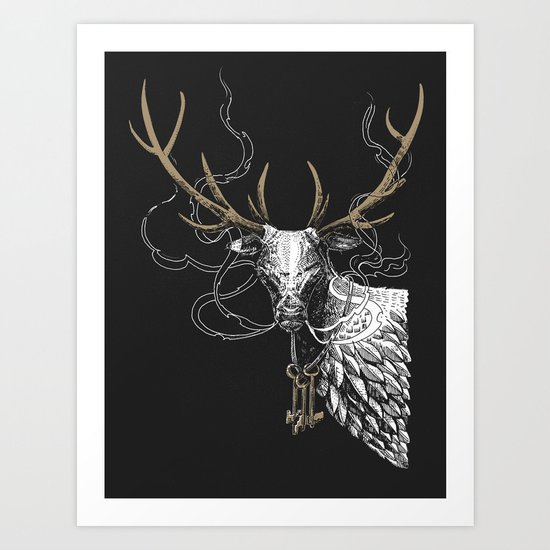 Oh Deer! Light version Art Print