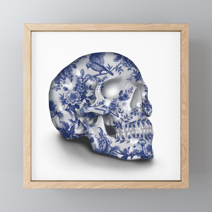 Porcelain Skull Framed Mini Art Print